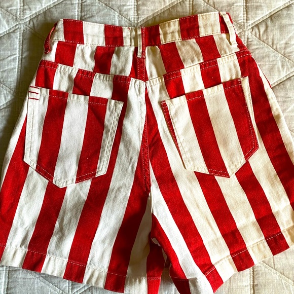 Red and White Striped Shorts - Picture 2 of 3